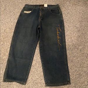 Timberland detailed dark wash jeans
